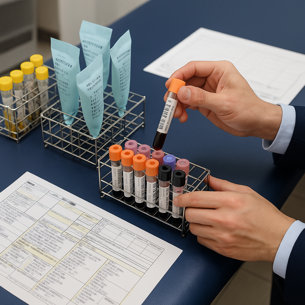 検体の照合・チェック作業